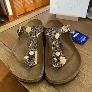 Birkenstock Gizeh, NIB, spotted metallic brown, US 7/38
